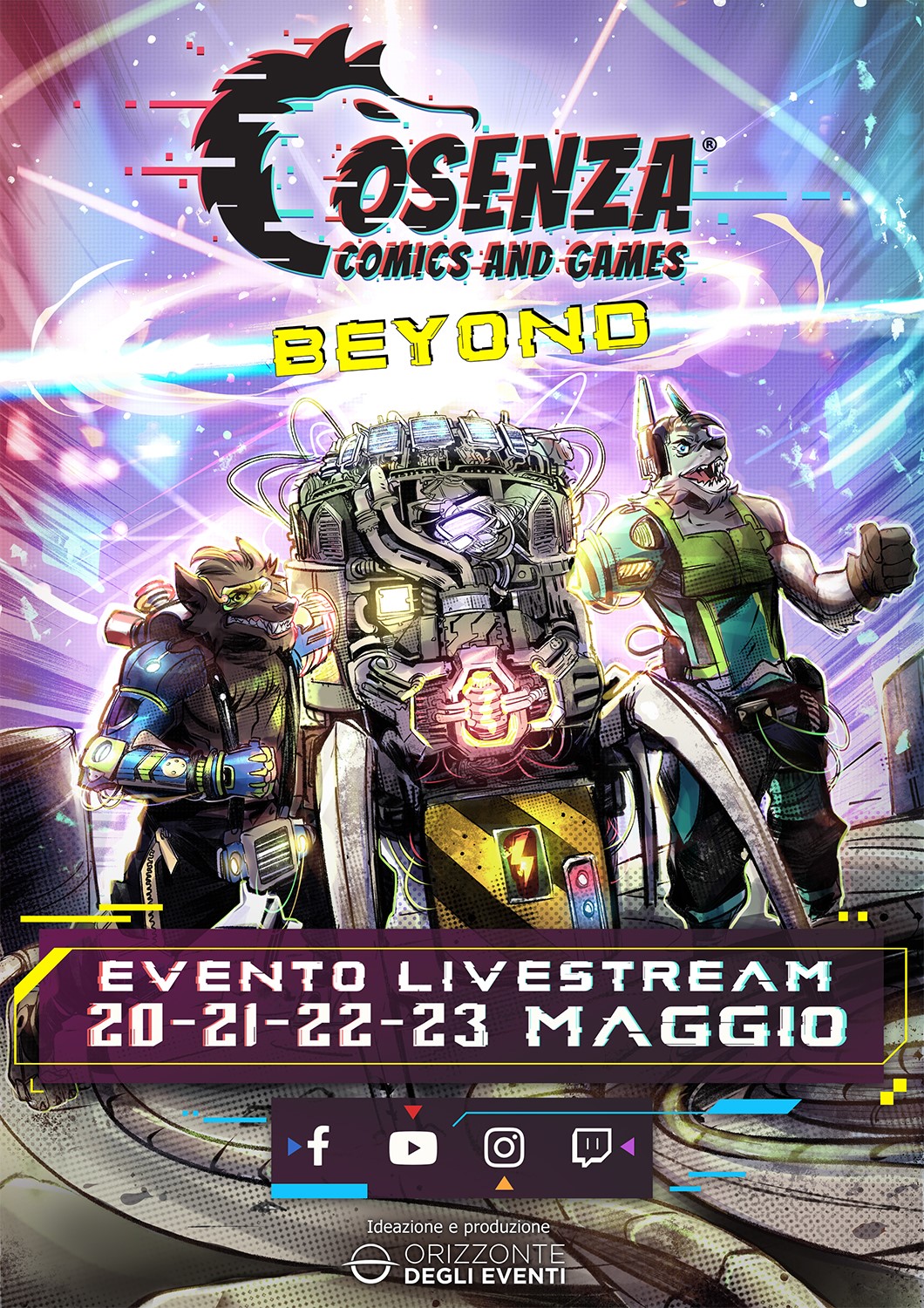La locandina di Cosenza Comics: Beyond, l’edizione online del 2021.